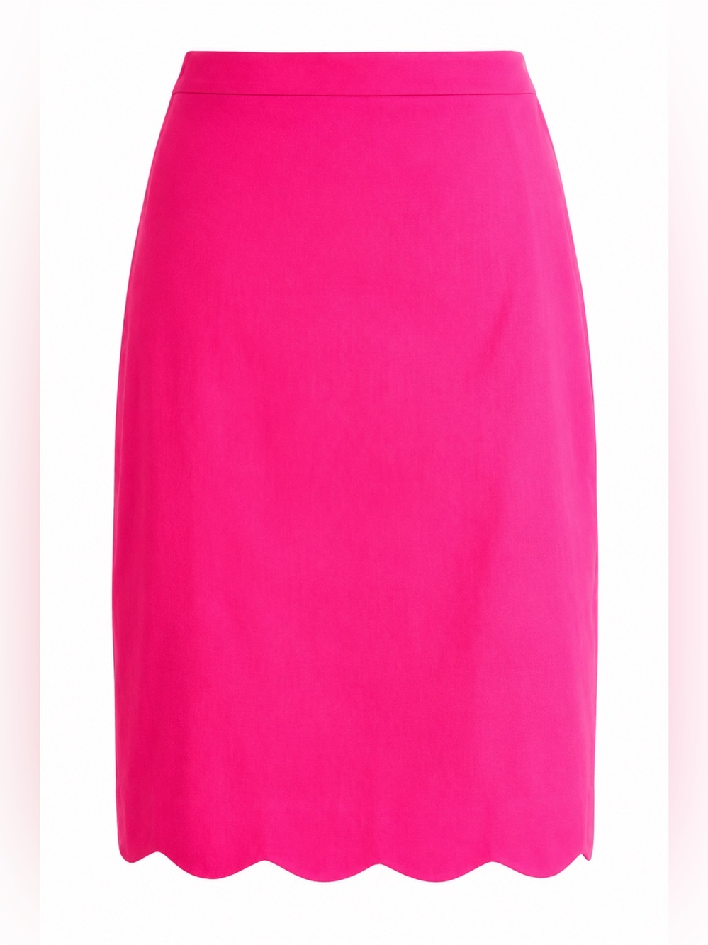 J.Crew Scalloped Hem Hot Pink Pencil Skirt | SIZE 8